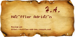 Höffler Adrián névjegykártya